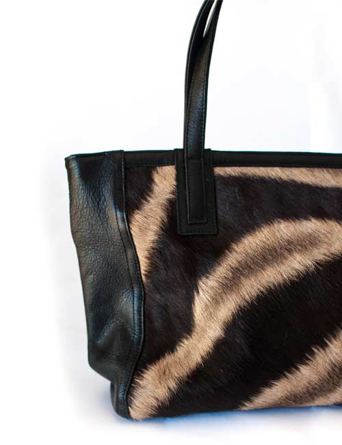 Zebra Leather Tote Bag